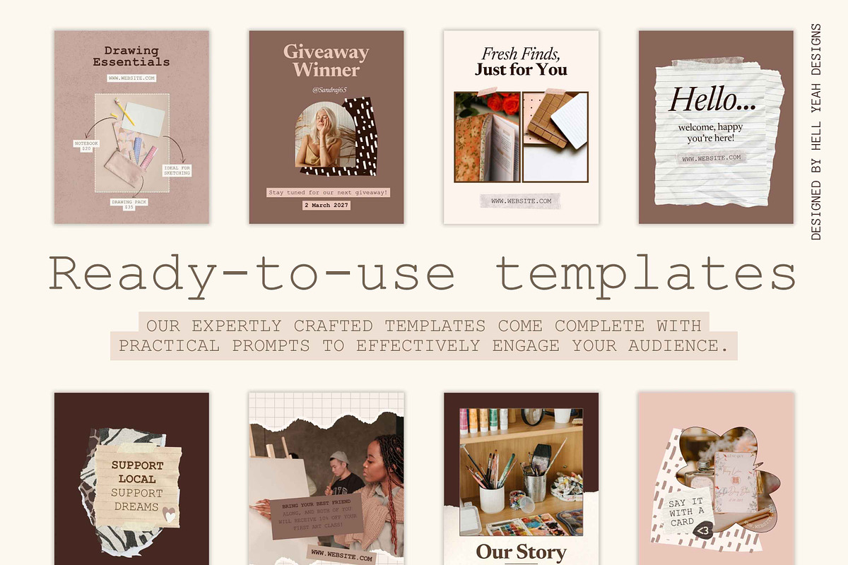 Paper & Press Insta Post Templates, a Social Media Template by Hell Yeah Designs (Photo 10 of 10)