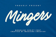 Mingers Monoline Script Font, a Script Font by Maulana Creative (Thumbnail 1 of 7)