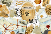 Postal clipart, blank postage stamps, an Object Illustration by Artmanata (Thumbnail 1 of 10)