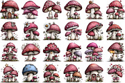 Watercolor Whimsical Mushroom Clipar, an Illustration by Sublimation Artist (Thumbnail 2 of 6)