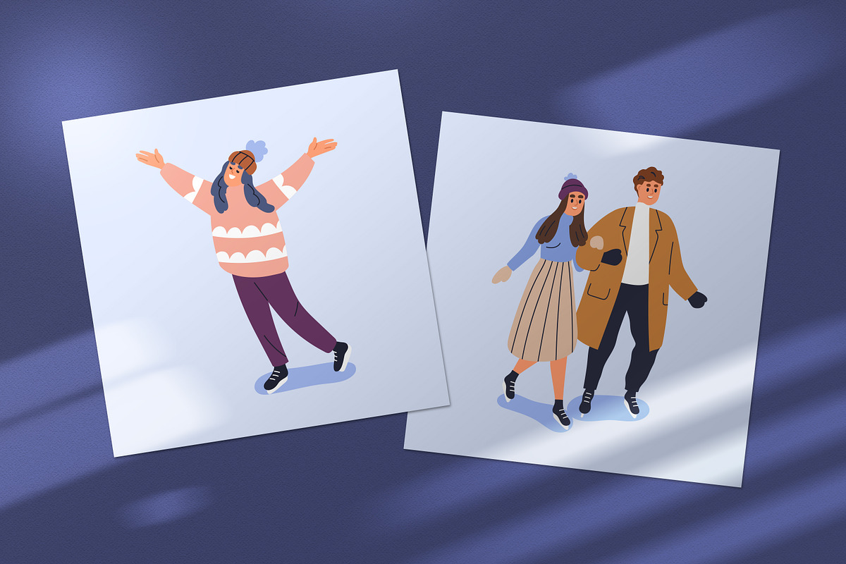 People skating on ice rink set, a Person Illustration by Good Studio (Photo 2 of 2)