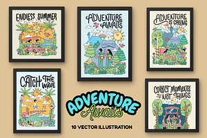 Adventure awaits: 10 illustration