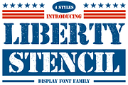 Liberty Stencil is Stencil font, a Serif Font by Brown Cupple (Thumbnail 1 of 8)