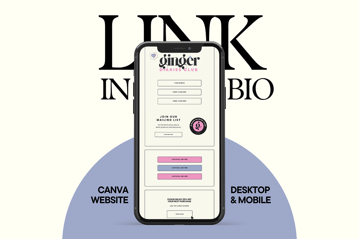 Canva Link In Bio Template, a Landing Page Template by Anna Design Studio (Photo 11 of 11)