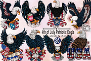 4th of July Eagle Patriotic Clipart, an Illustration by SVGArt (Thumbnail 1 of 9)