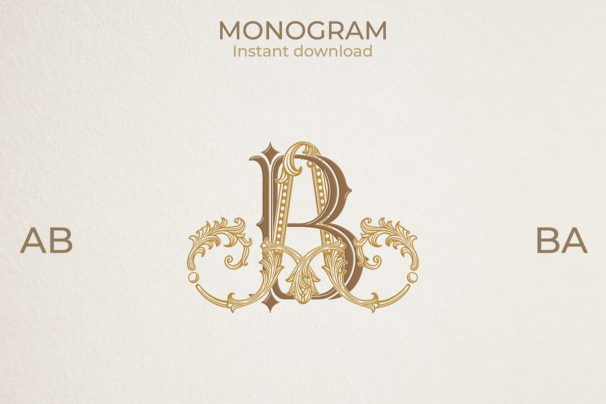 AB BA Wedding Monogram Logo, a Branding & Logo Template by LogoAV (Photo 2 of 7)