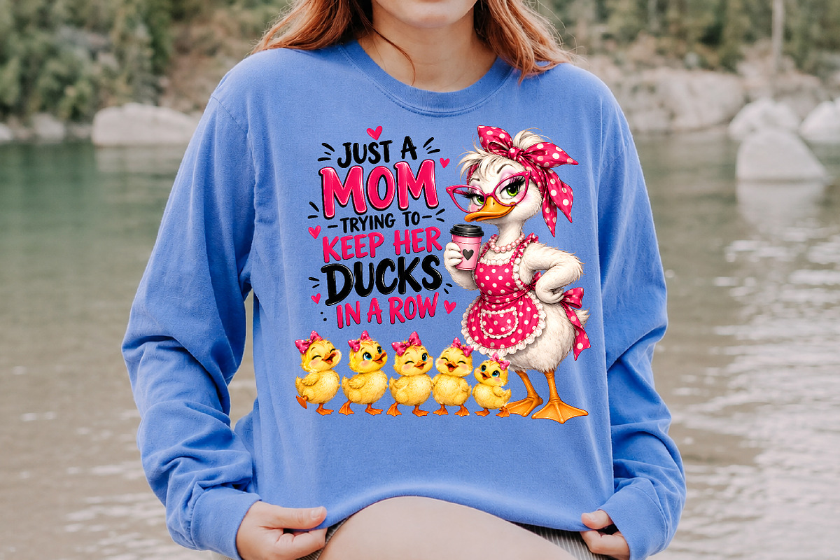 Cute Mama Duck Sublimation PNG, a Seasonal Illustration by Rose Art (Photo 4 of 4)