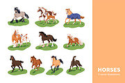 Horses, equine animals running set, an Animal Illustration by Good Studio (Thumbnail 1 of 13)