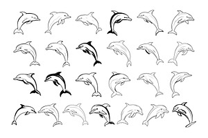 50 Dolphins Procreate Stamps Brushes