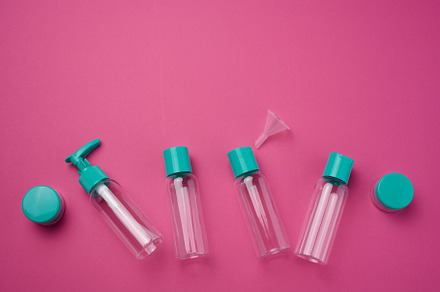 Various transparent empty plastic bottles and jars for cosmetics, a Beauty & Fashion Photo by ndanko