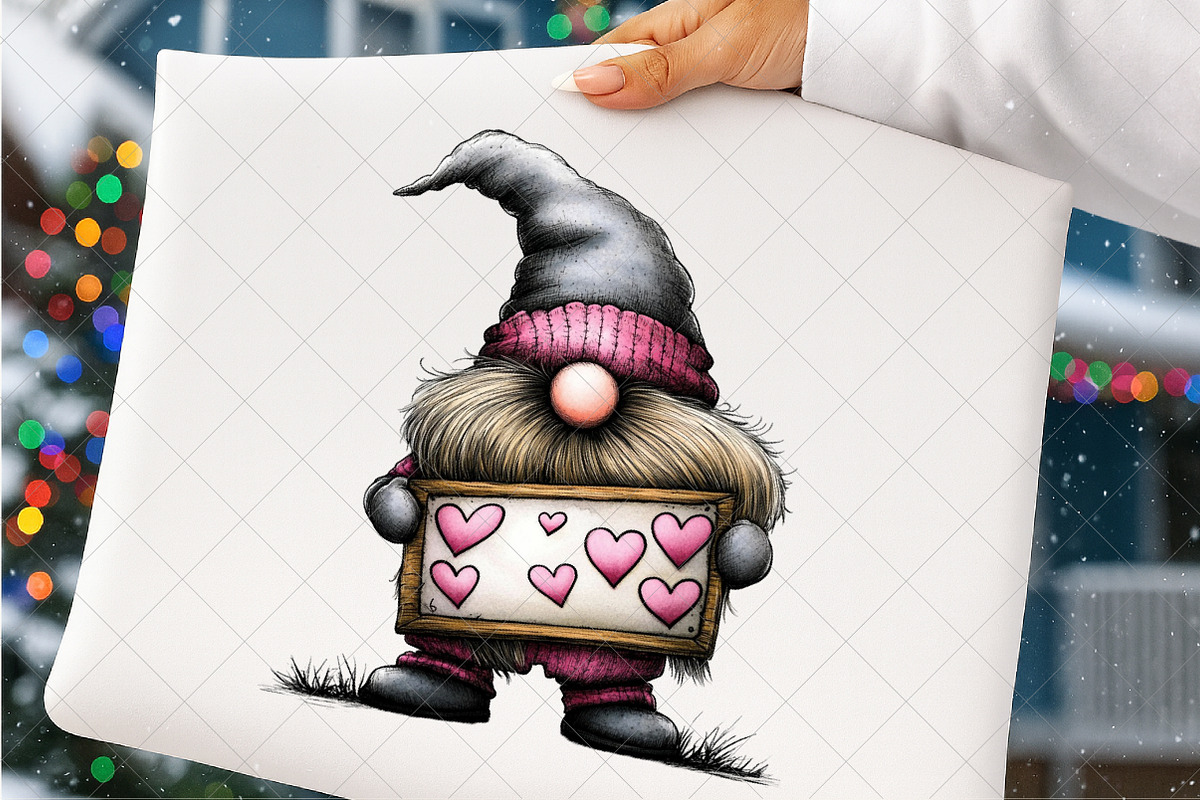 Gothic Love Gnomes Valentine Gnome, an Illustration by SinaCreation (Photo 5 of 7)