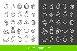 Fruits Icons Set, an Icon by Graphixmania