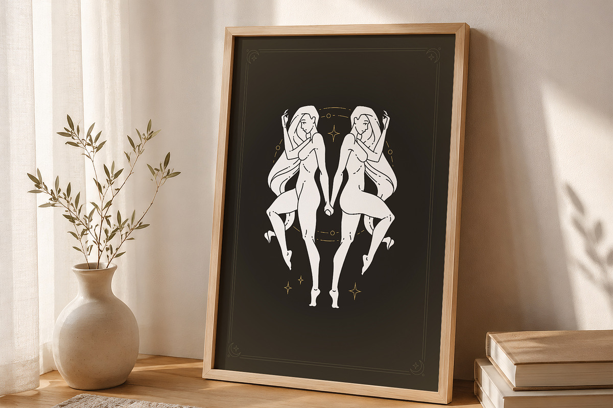 Gemini Zodiac Wall Art, a Person Illustration by Vasya Kobelev (Photo 2 of 7)