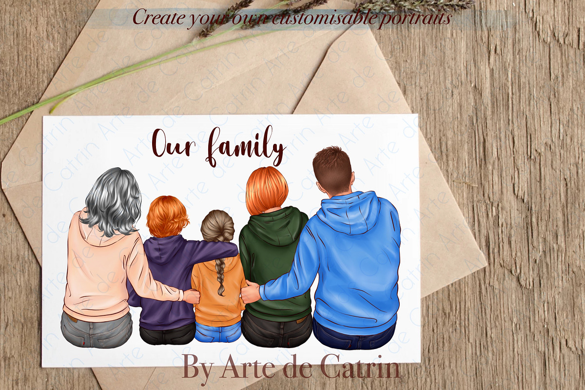 Big Family in Hoodies Clipart, a Person Illustration by ArtedeCatrin (Photo 11 of 12)