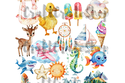 Watercolor Boho Baby Clipart, an Illustration by CraftCrateShop (Thumbnail 3 of 7)