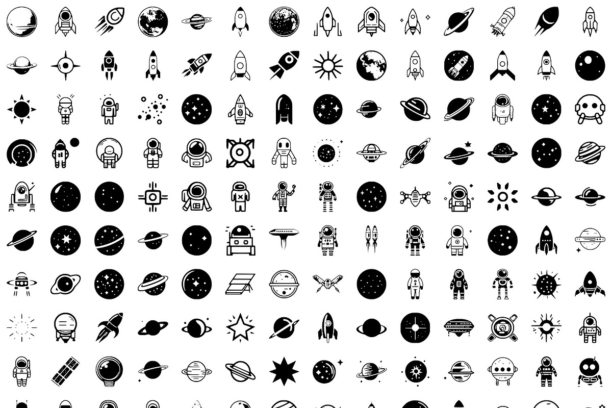 Space & Universe Icons Stickers svg, an Icon by IconValue (Photo 1 of 5)
