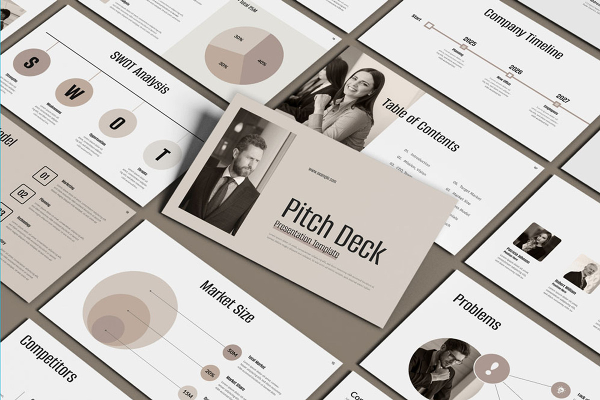 Pitch Deck Presentation Template, a Presentation Template by Mighty-Slide (Photo 1 of 4)