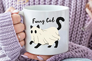 Black Cat Ghost Halloween PNG, an Illustration by Craft Nest (Thumbnail 4 of 6)
