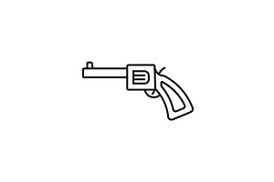 Revolver Icon On White