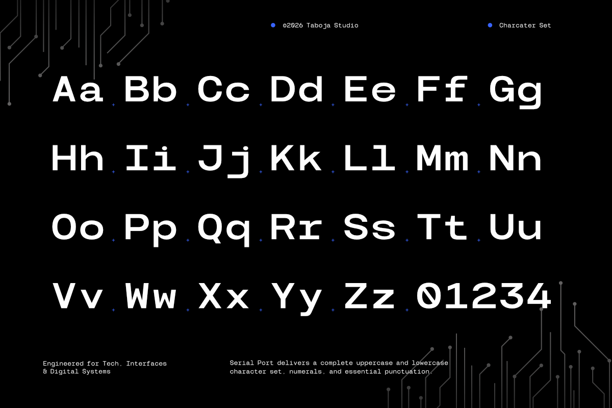 TBJ Serial Port Modern Grid Perfect, a Sans Serif Font by Taboja Studio (Photo 2 of 14)