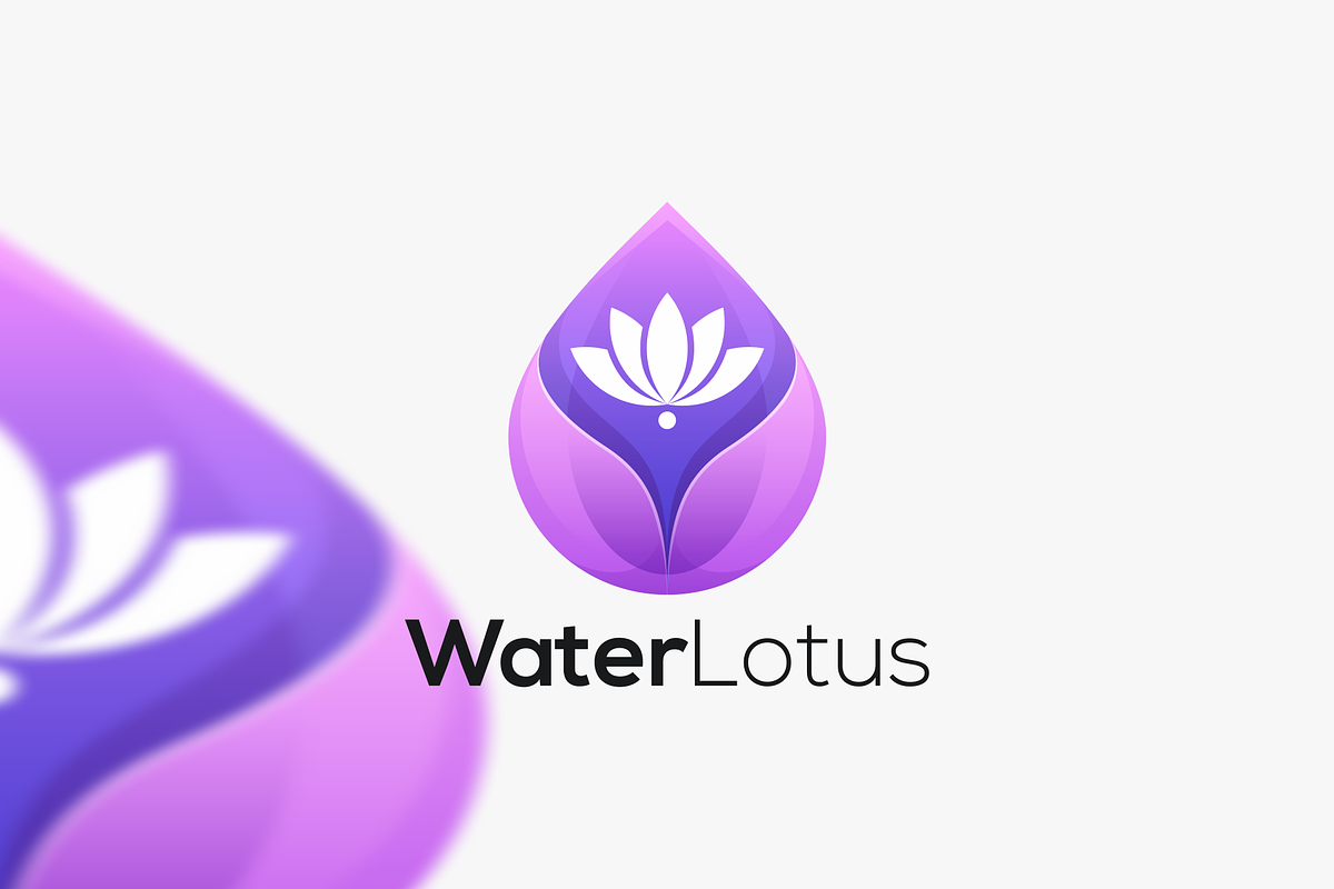 Water Lotus Gradient Color Logo, a Branding & Logo Template by ModalTampang