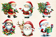 Christmas Santa Claus Sticker Clipar, an Illustration by Designworld (Thumbnail 4 of 5)