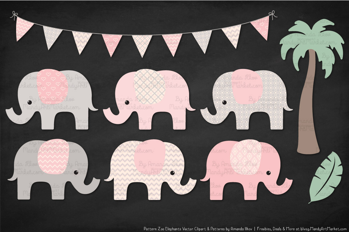 Soft Pink Elephant Clipart, a Graphic by Amanda Ilkov (Photo 3 of 4)