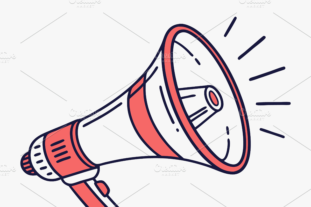 Retro megaphone icon, an Object Illustration by SouravDesign (Photo 3 of 3)