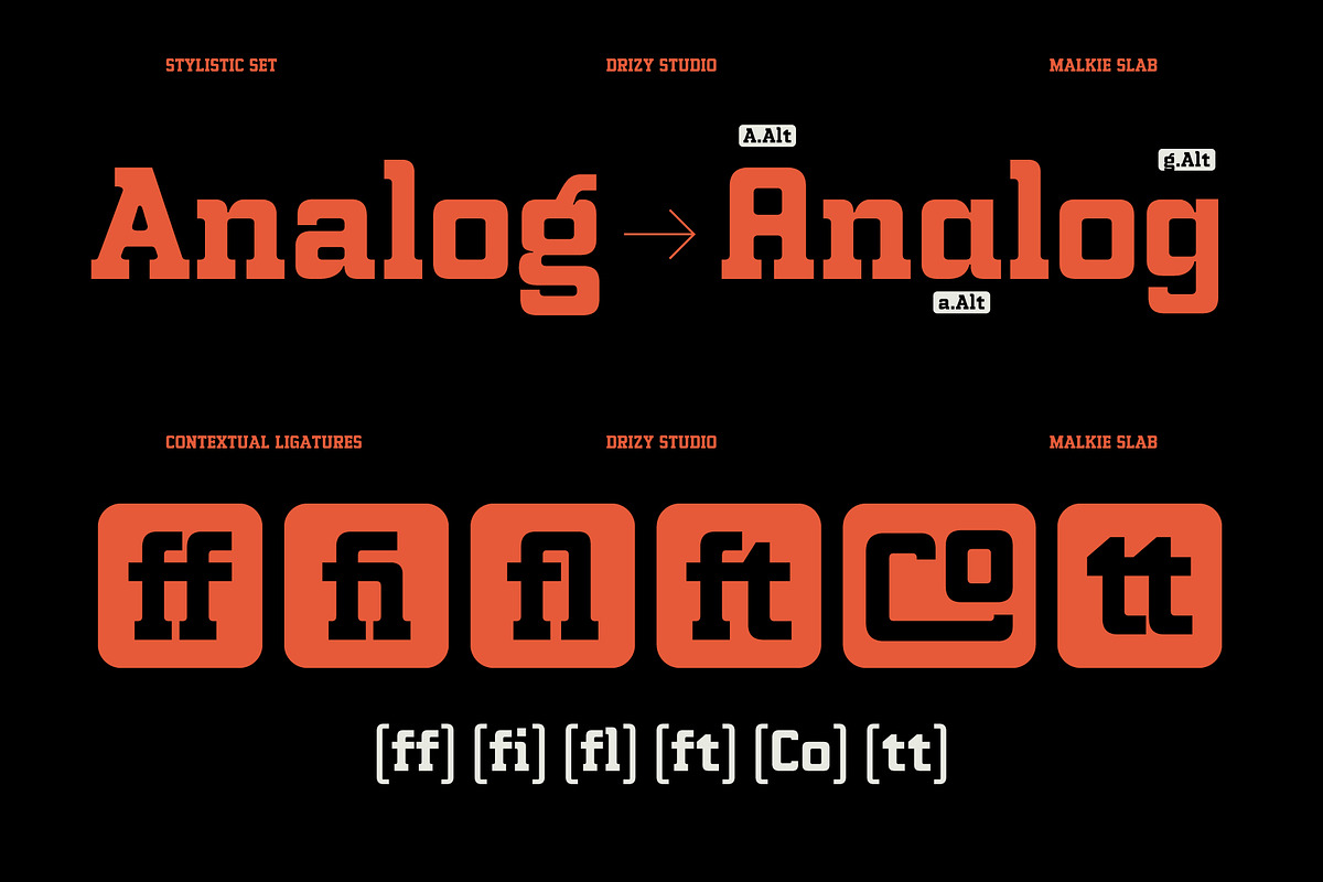 Malkie Slab – Futuristic Bold, a Slab Serif Font by Drizy (Photo 5 of 10)