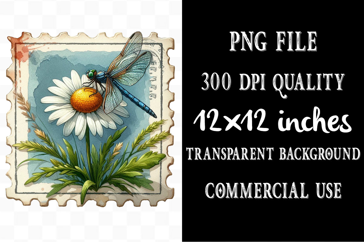 Dragonfly Postage Stamps Clipart, an Illustration by Designking (Photo 4 of 4)