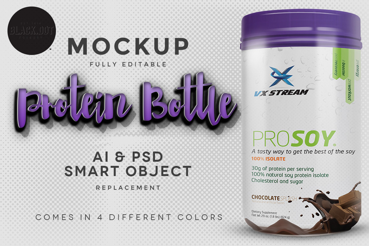 Realistic Protein Bottle, a Product Mockup by Black.dot™ (Photo 1 of 2)