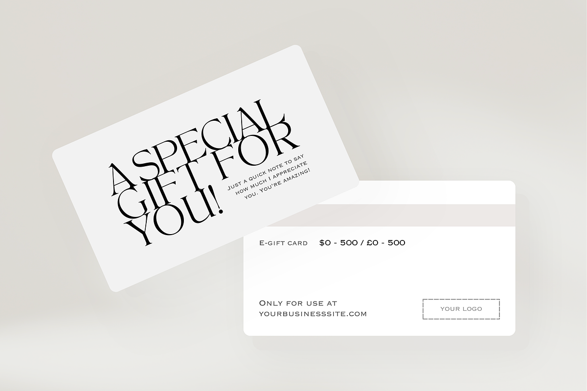 Editorial Gift Card Template Canva, a Marketing Template by LePosey Studio (Photo 1 of 7)
