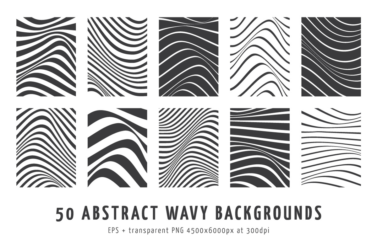 50 Abstract Wavy Vector Backgrounds, a Decorative Illustration by DESIGN BY nube (Photo 7 of 7)