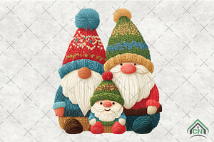 Yarn Crochet Christmas Gnomes PNG, an Illustration by Craft Nest