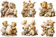 Whimsical Easter Bear Couple Clipart, an Illustration by Black Bird Studio (Thumbnail 2 of 6)