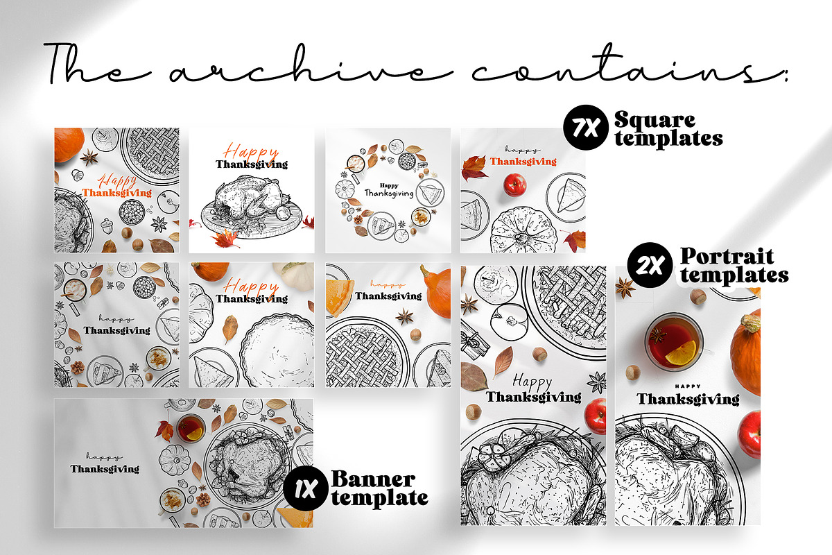 Thanksgiving social media templates, a Social Media Template by MuzaInspires (Photo 2 of 2)
