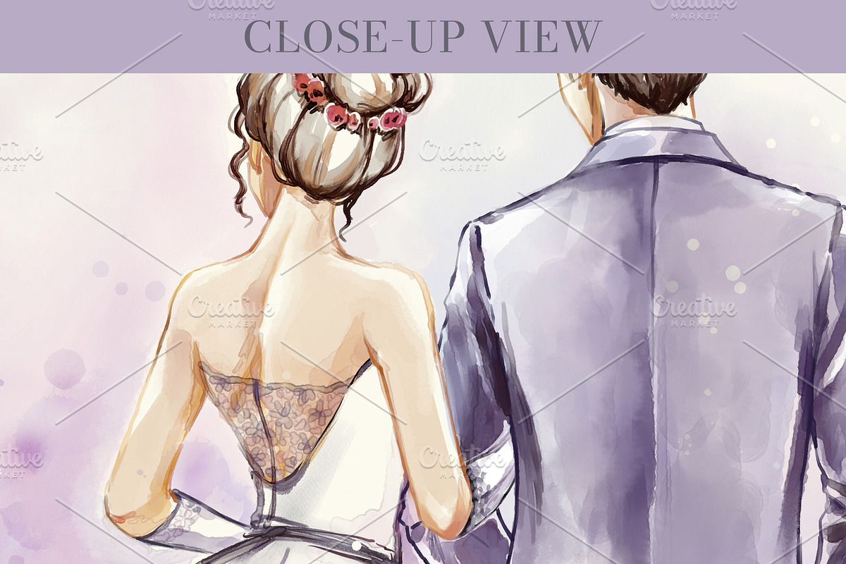Watercolor Wedding Invite Set, a Marketing Template by Elena Naumchenkova (Photo 4 of 4)