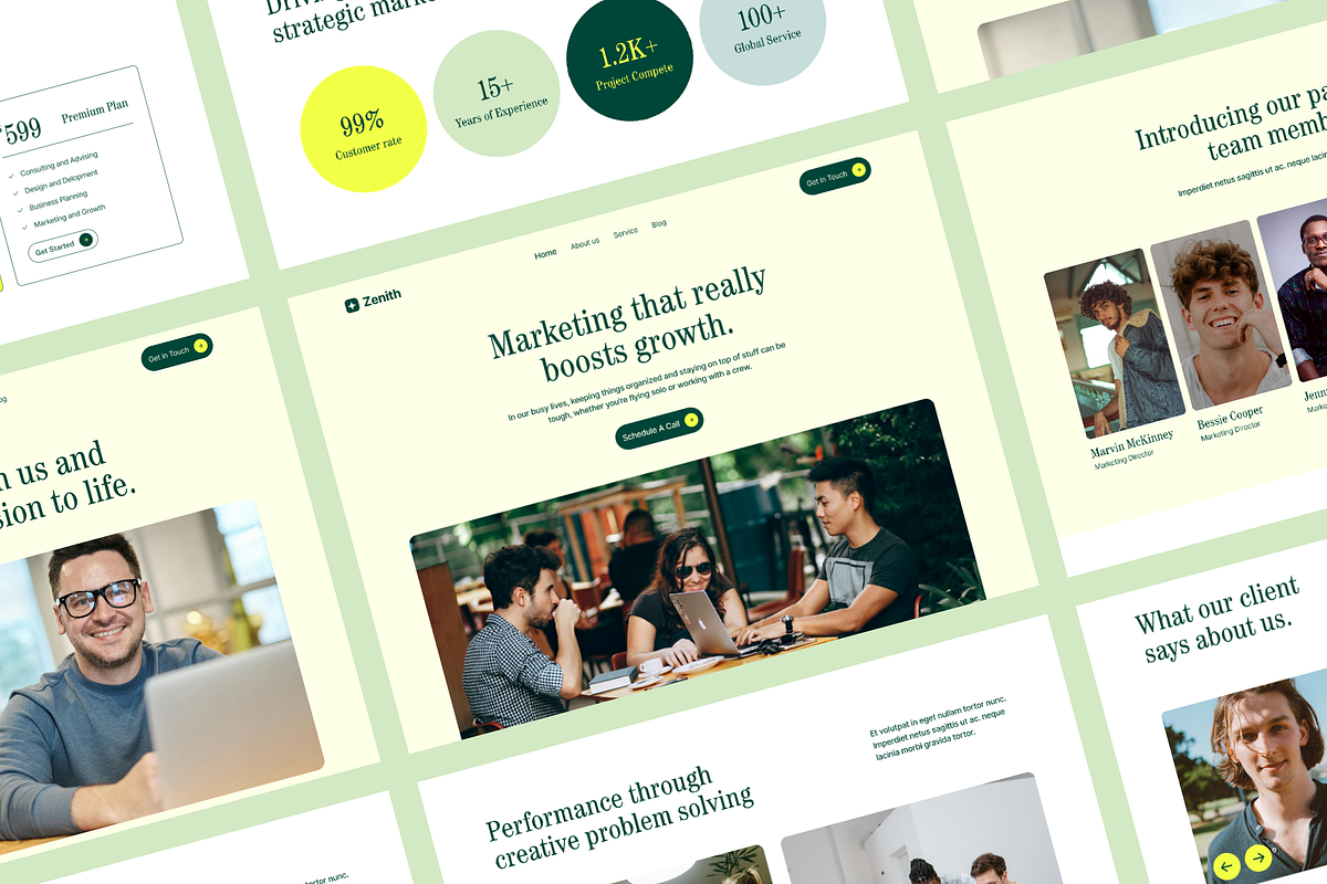 Zenith Marketing Agency Landing page, an UI Kit Template by Ahmed Rubel (Photo 3 of 9)