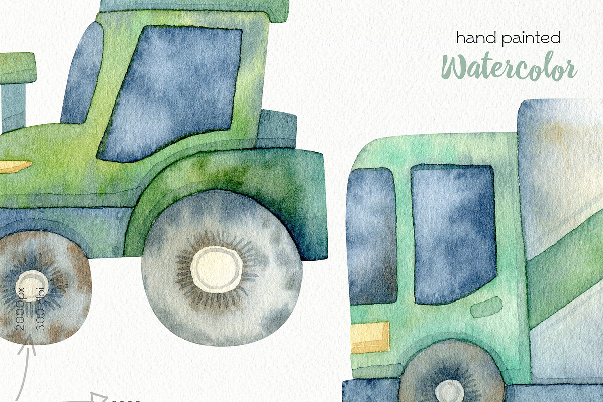Watercolor Transport. City Streets., an Education Illustration by OllyKo Art (Photo 8 of 10)