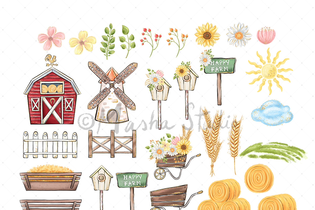 Farm Animals Clipart, an Animal Illustration by Masha  Studio (Photo 4 of 9)