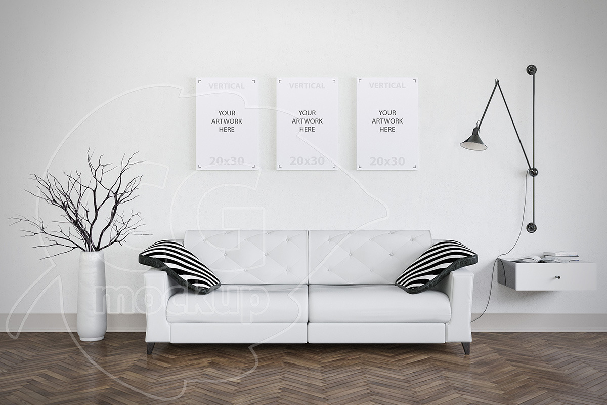 Styled stock scandinavian mockup, a Print Template by CGmockup