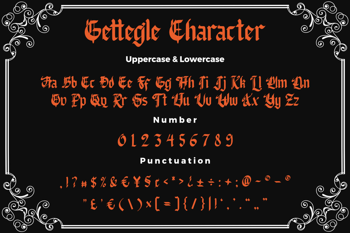Gettegle Blackletter Font, a Blackletter Font by Bayuktx (Photo 6 of 9)