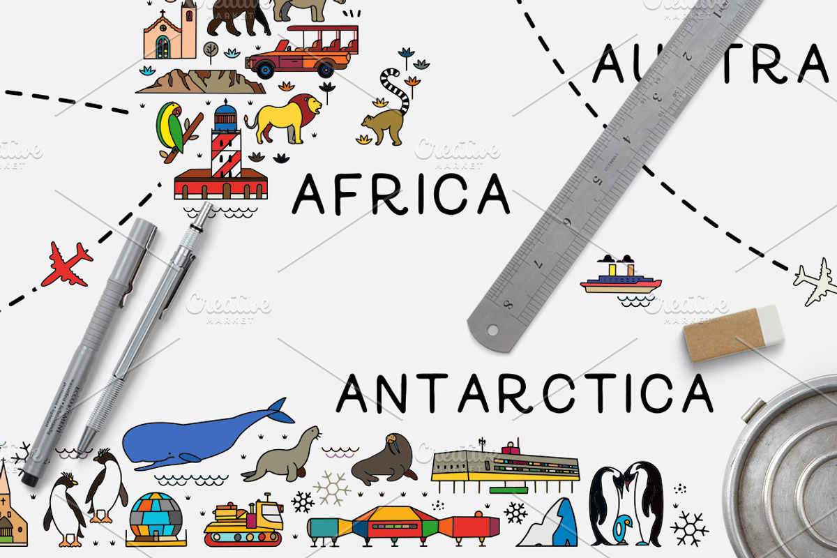 World Travel Map, an Illustration by Moloko88 (Photo 9 of 11)