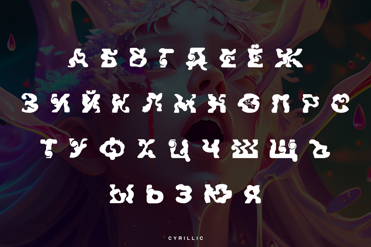 Acid(Trip) - Acid typeface +Cyrillic, a Symbol Font by saintricchi (Photo 5 of 6)