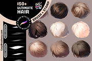 Procreate Ultimate Hair Brushes, a Brush Add-On by Cozy Brushery (Thumbnail 1 of 10)