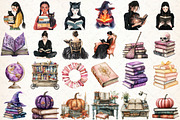 Haunted Bookstore Clipart, an Illustration by Libby Wishes (Thumbnail 3 of 9)