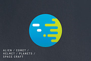12 Vibrant Space Icons, an Outline Icon by Milktoast (Thumbnail 4 of 12)