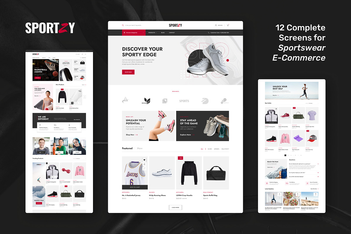Sportswear E-Commerce Website Design, an UI Kit Template by peterdraw (Photo 2 of 9)
