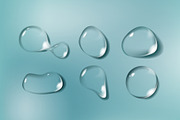 Realistic water drops set, an Illustration by George Rod (Thumbnail 5 of 5)