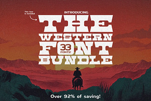 The Western Font Bundle (33 Fonts!), a Slab Serif Font by HipFonts